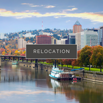 Fall day over the Willamette River in downtown Portland, Oregon.